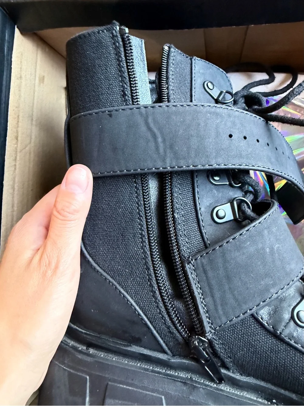 Dolls Kill Black Chunky Platform Combat Boots